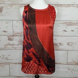 CAbi Tunic Silk Blend Red Hot